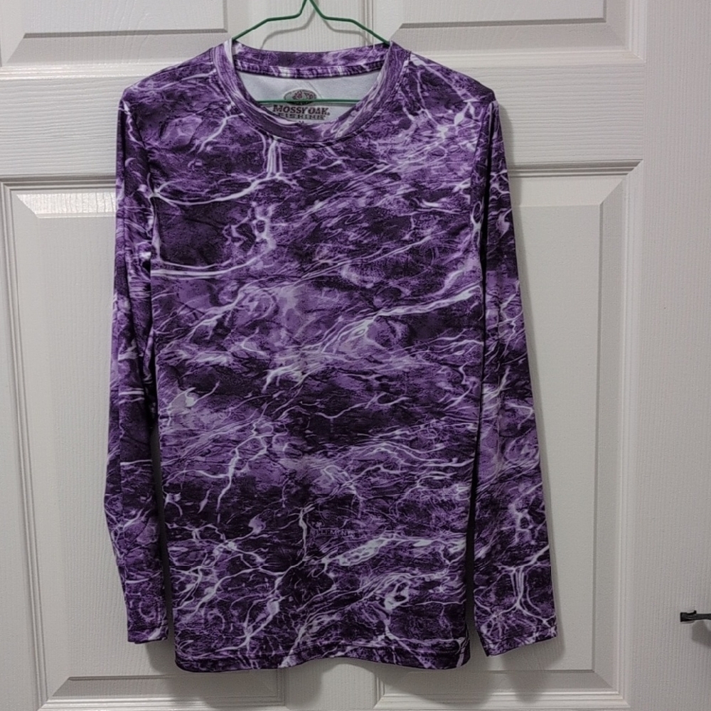 Mossy Oak Elements AGUA Purple Marbled Fishing Shirt  Women's
